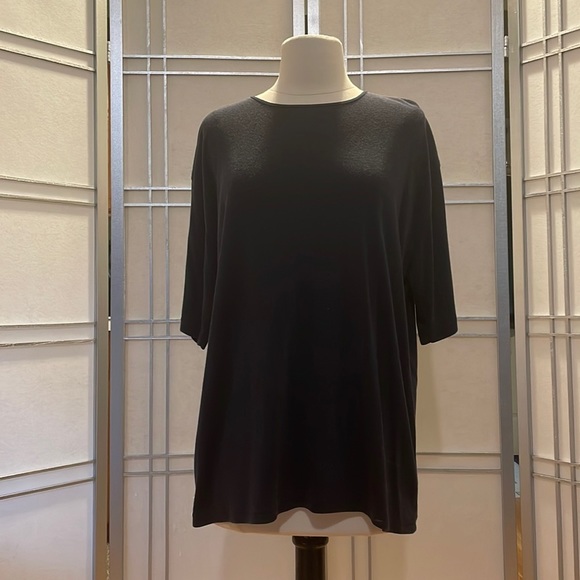 Dress Barn Tops - *Vintage Short Sleeved Navy Blue Top Size 14/16 Dress Barn